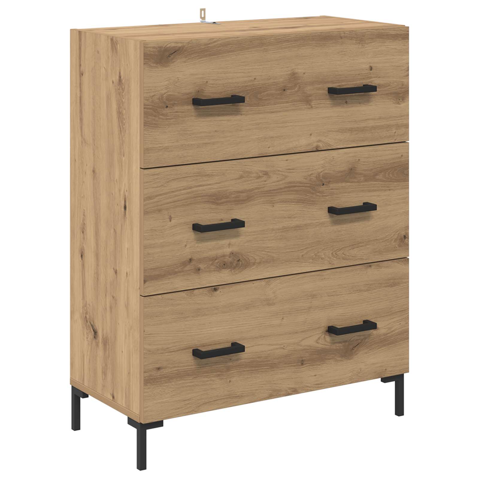 Vysoký Bufet Artisanový Dub 69,5 X 34 X 180 Cm Kompozitní Dřevo