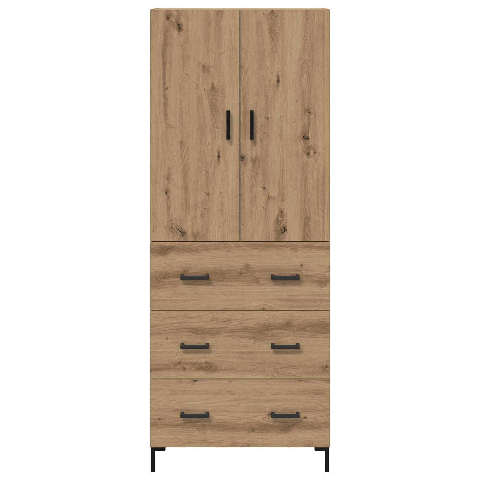 Vysoký Bufet Artisanový Dub 69,5 X 34 X 180 Cm Kompozitní Dřevo