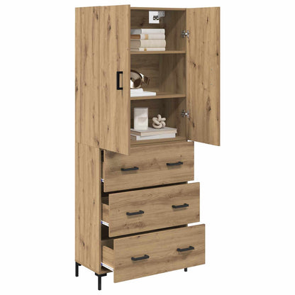 Vysoký Bufet Artisanový Dub 69,5 X 34 X 180 Cm Kompozitní Dřevo
