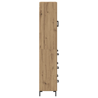 Vysoký Bufet Artisanový Dub 69,5 X 34 X 180 Cm Kompozitní Dřevo