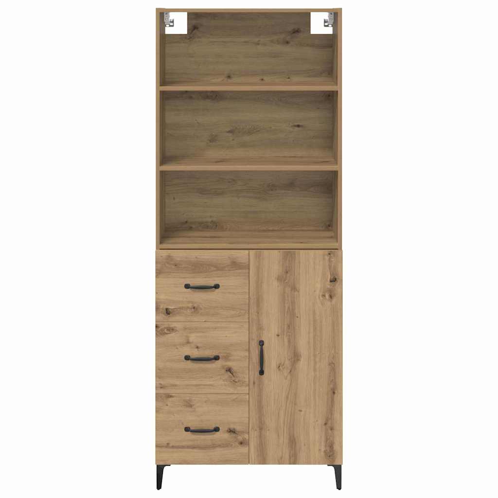 Vysoký Bufet Artisanový Dub 69,5 X 34 X 180 Cm Kompozitní Dřevo