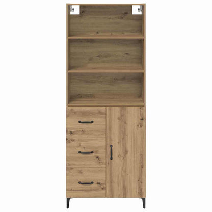 Vysoký Bufet Artisanový Dub 69,5 X 34 X 180 Cm Kompozitní Dřevo