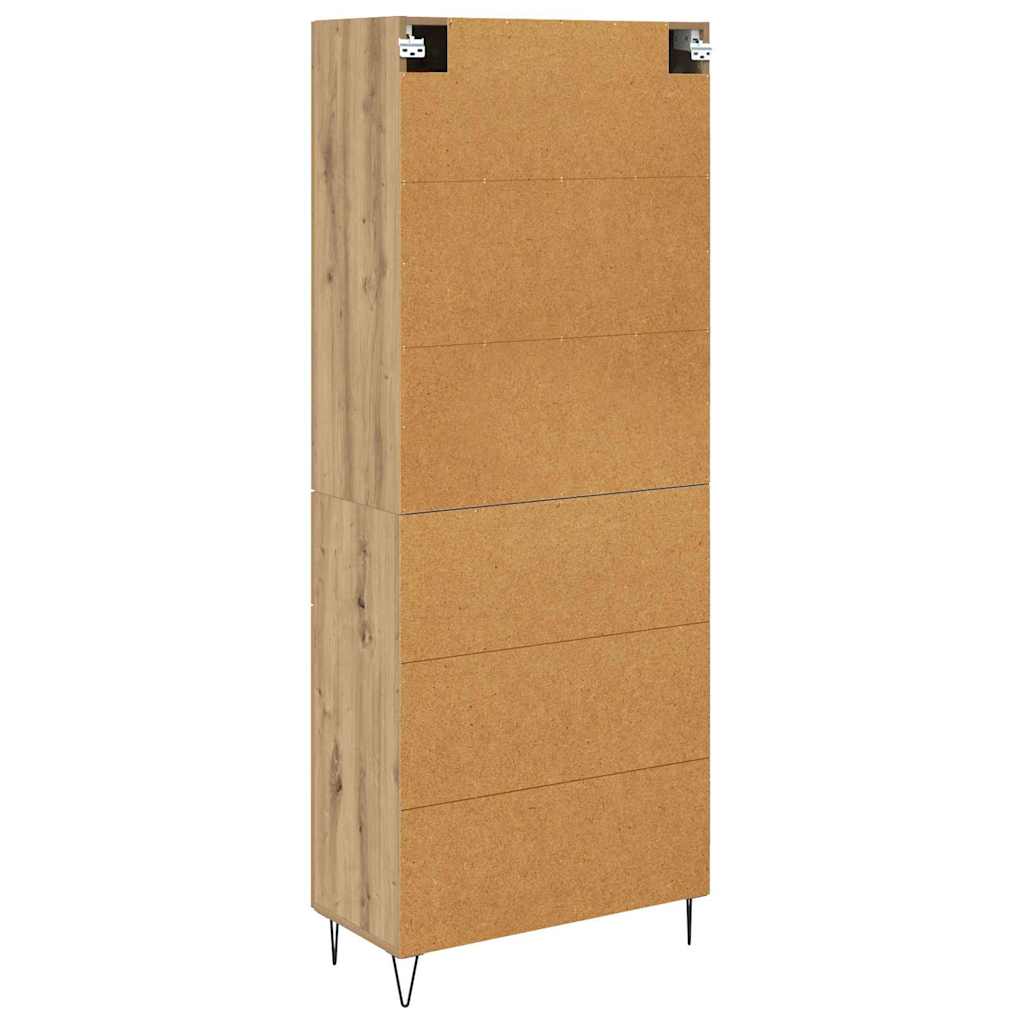 Vysoký Bufet Artisanový Dub 69,5 X 34 X 180 Cm Kompozitní Dřevo