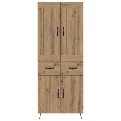 Vysoký Bufet Artisanový Dub 69,5 X 34 X 180 Cm Kompozitní Dřevo