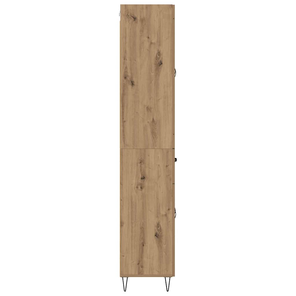 Vysoký Bufet Artisanový Dub 69,5 X 34 X 180 Cm Kompozitní Dřevo