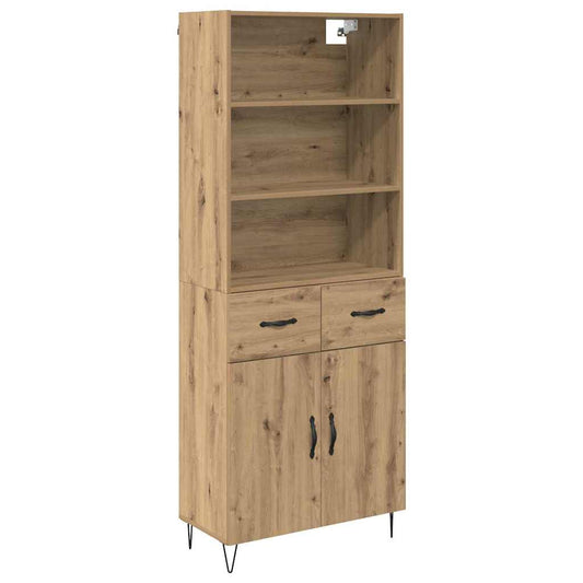 Vysoký Bufet 2 Ks Artisanový Dub 69,5 X 34 X 180 Cm