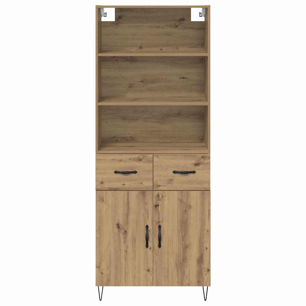Vysoký Bufet 2 Ks Artisanový Dub 69,5 X 34 X 180 Cm