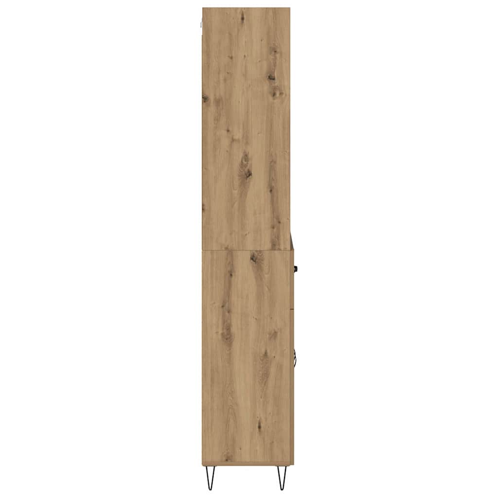 Vysoký Bufet 2 Ks Artisanový Dub 69,5 X 34 X 180 Cm