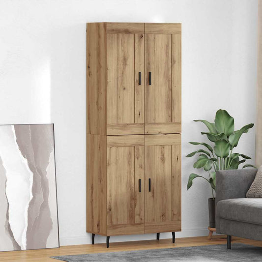 Vysoký Bufet 2 Ks Artisanový Dub 69,5 X 34 X 180 Cm
