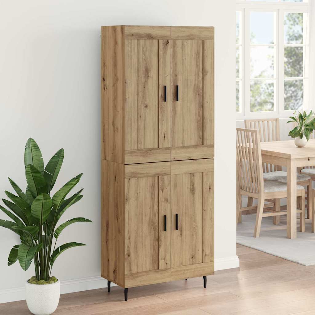 Vysoký Bufet 2 Ks Artisanový Dub 69,5 X 34 X 180 Cm