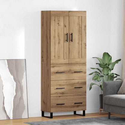 Vysoký Bufet 2 Ks Artisanový Dub 69,5 X 34 X 180 Cm