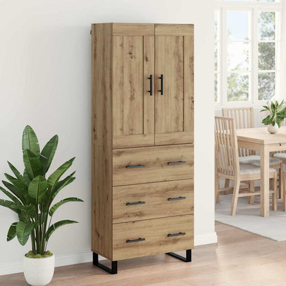 Vysoký Bufet 2 Ks Artisanový Dub 69,5 X 34 X 180 Cm