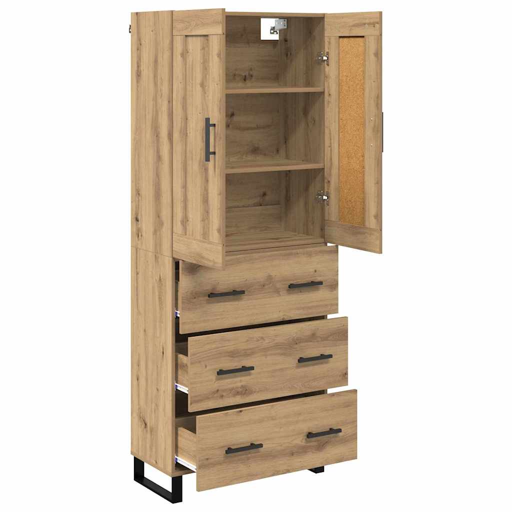 Vysoký Bufet 2 Ks Artisanový Dub 69,5 X 34 X 180 Cm