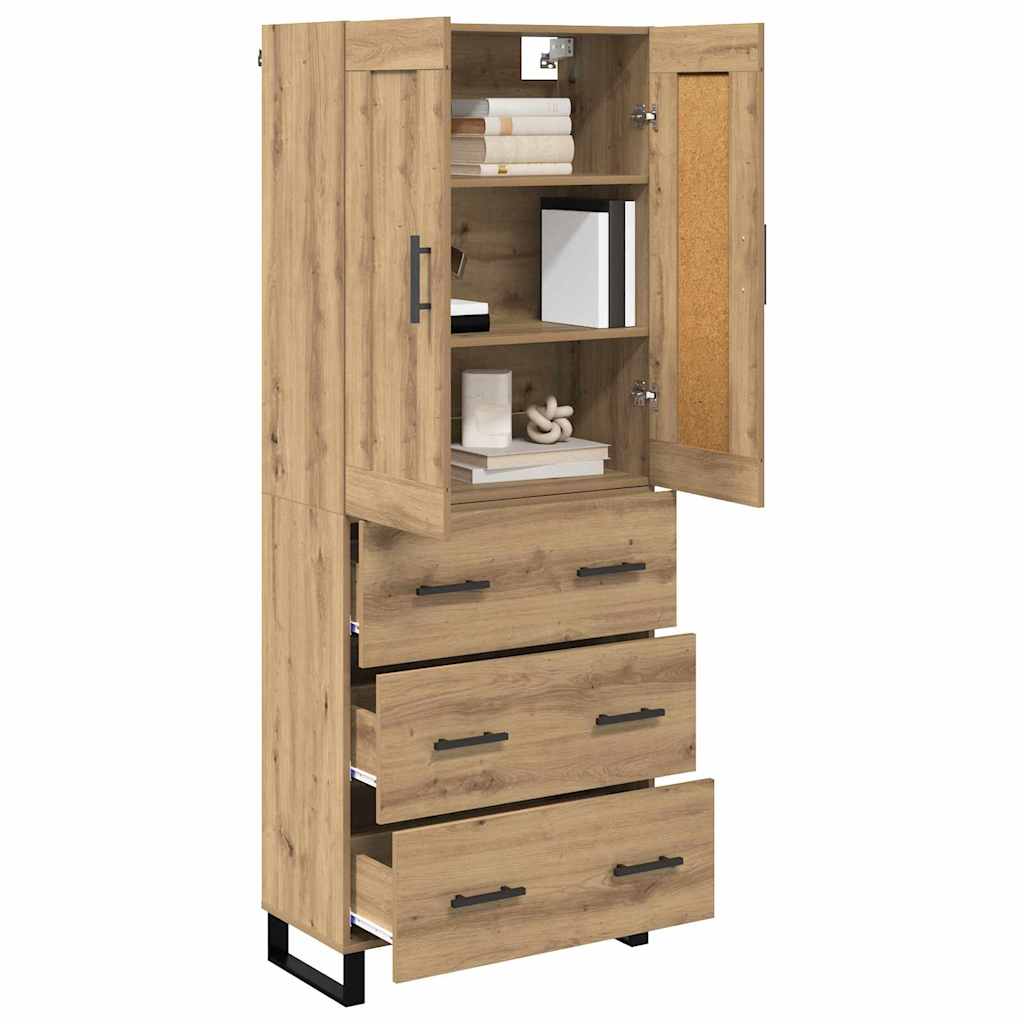 Vysoký Bufet 2 Ks Artisanový Dub 69,5 X 34 X 180 Cm