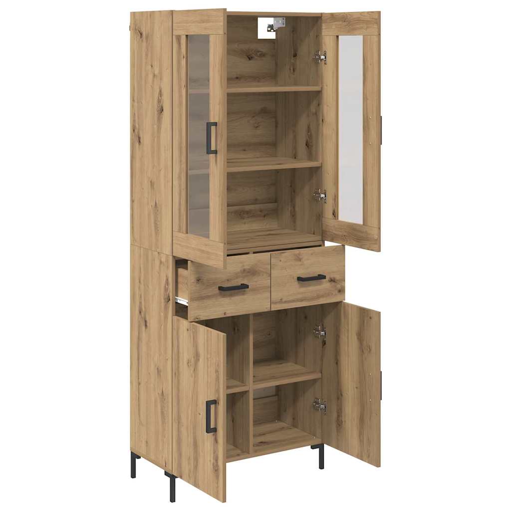 Vysoký Bufet 2 Ks Artisanový Dub 69,5 X 34 X 180 Cm