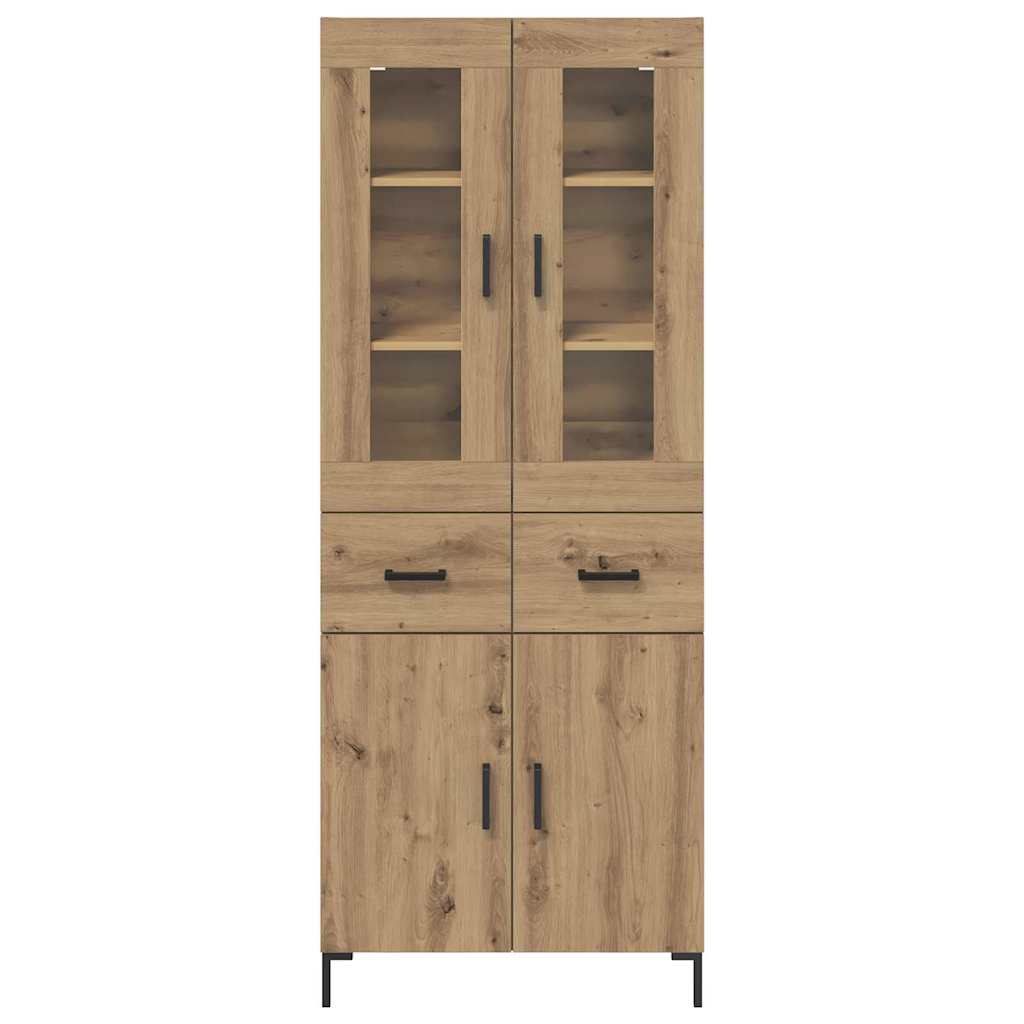 Vysoký Bufet 2 Ks Artisanový Dub 69,5 X 34 X 180 Cm
