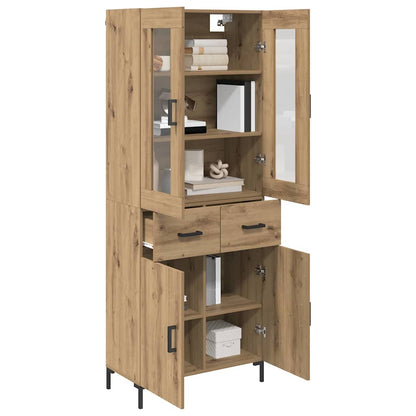 Vysoký Bufet 2 Ks Artisanový Dub 69,5 X 34 X 180 Cm
