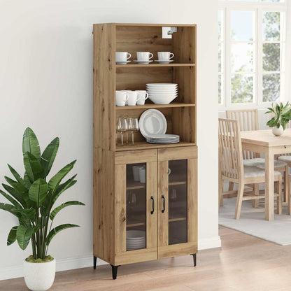 Vysoký Bufet Artisanový Dub 69,5 X 34 X 180 Cm Kompozitní Dřevo