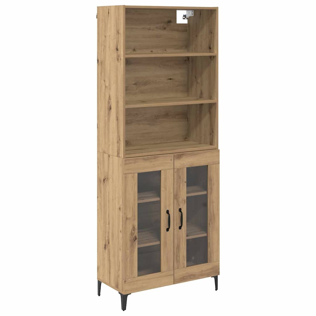 Vysoký Bufet Artisanový Dub 69,5 X 34 X 180 Cm Kompozitní Dřevo