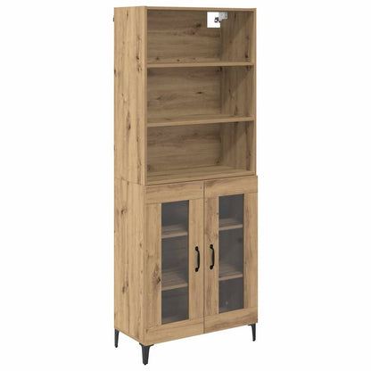 Vysoký Bufet Artisanový Dub 69,5 X 34 X 180 Cm Kompozitní Dřevo