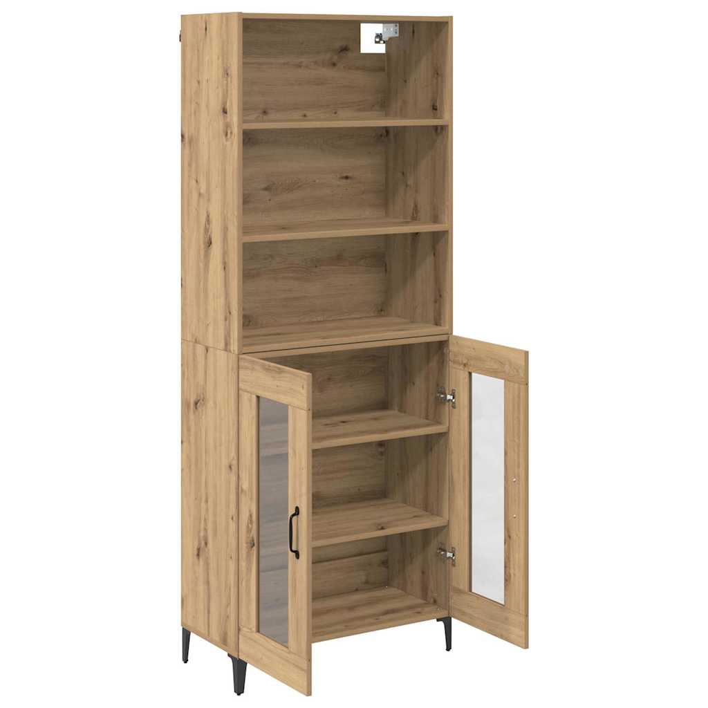 Vysoký Bufet Artisanový Dub 69,5 X 34 X 180 Cm Kompozitní Dřevo