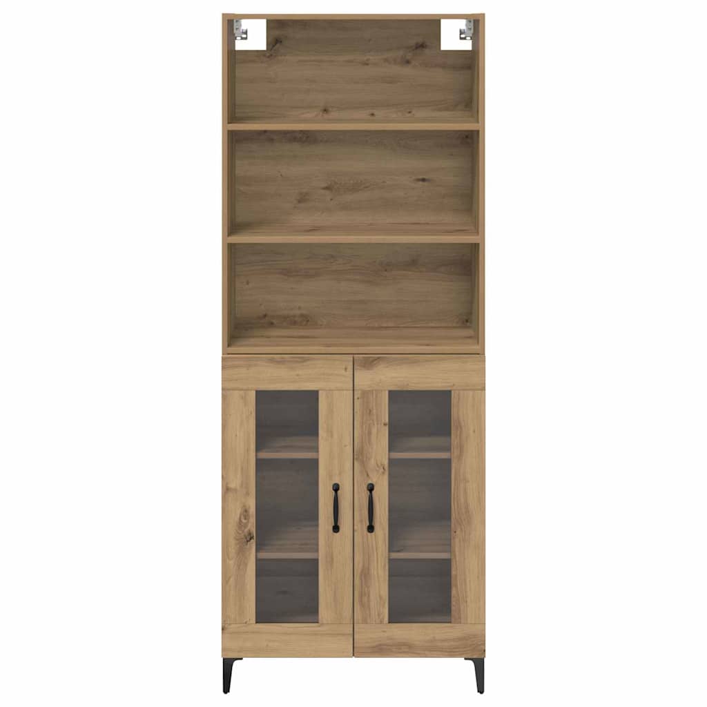 Vysoký Bufet Artisanový Dub 69,5 X 34 X 180 Cm Kompozitní Dřevo