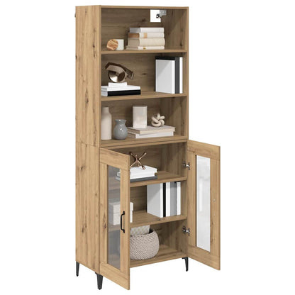 Vysoký Bufet Artisanový Dub 69,5 X 34 X 180 Cm Kompozitní Dřevo