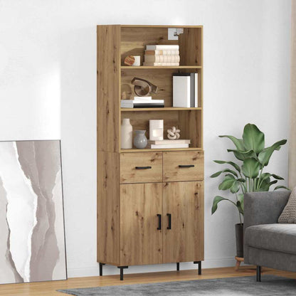 Vysoký Bufet Artisanový Dub 69,5 X 34 X 180 Cm Kompozitní Dřevo