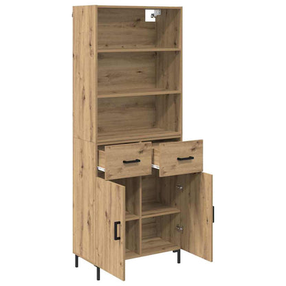 Vysoký Bufet Artisanový Dub 69,5 X 34 X 180 Cm Kompozitní Dřevo