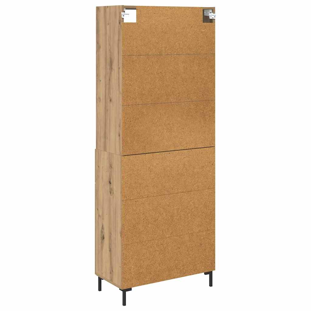 Vysoký Bufet Artisanový Dub 69,5 X 34 X 180 Cm Kompozitní Dřevo