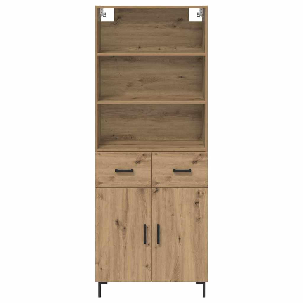 Vysoký Bufet Artisanový Dub 69,5 X 34 X 180 Cm Kompozitní Dřevo