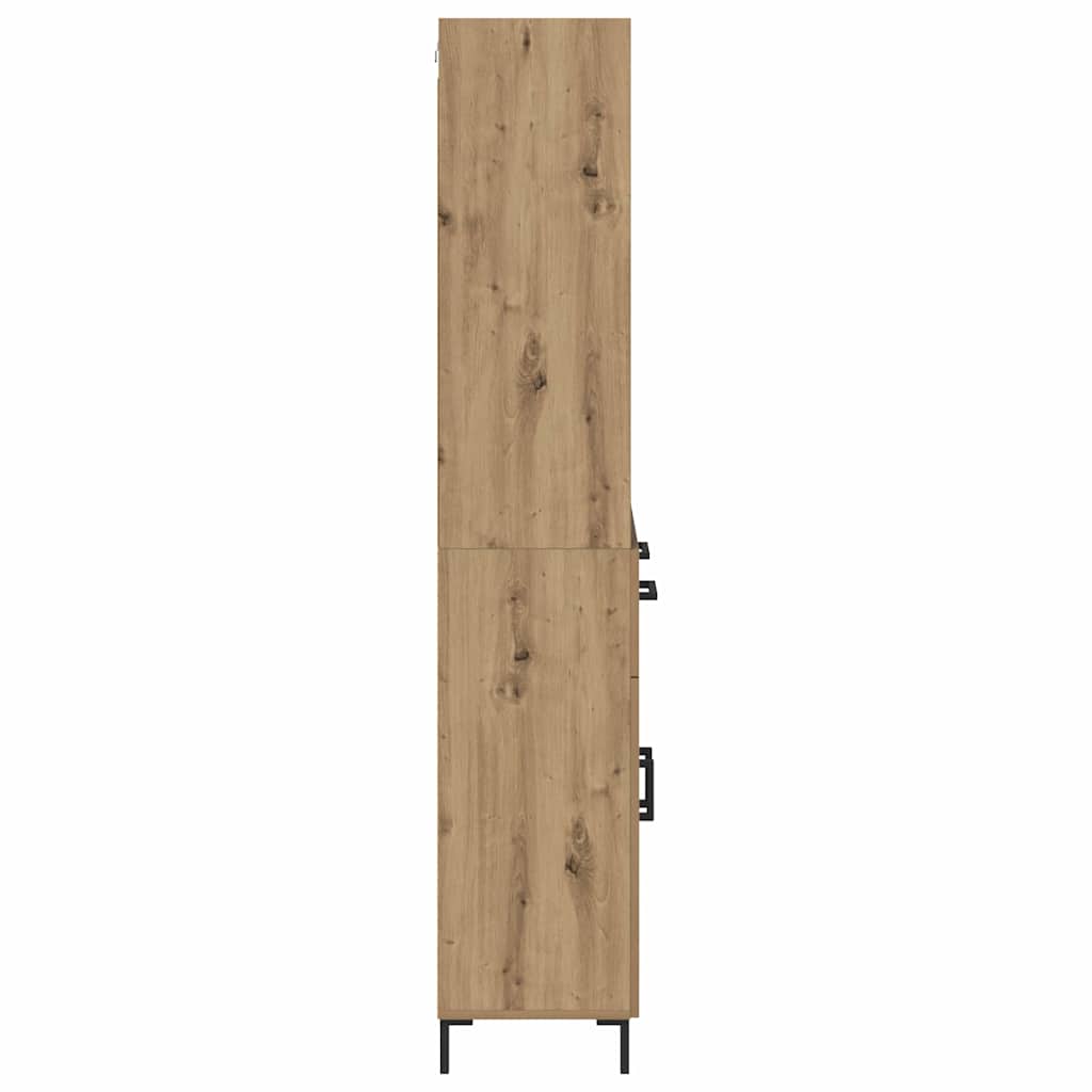 Vysoký Bufet Artisanový Dub 69,5 X 34 X 180 Cm Kompozitní Dřevo