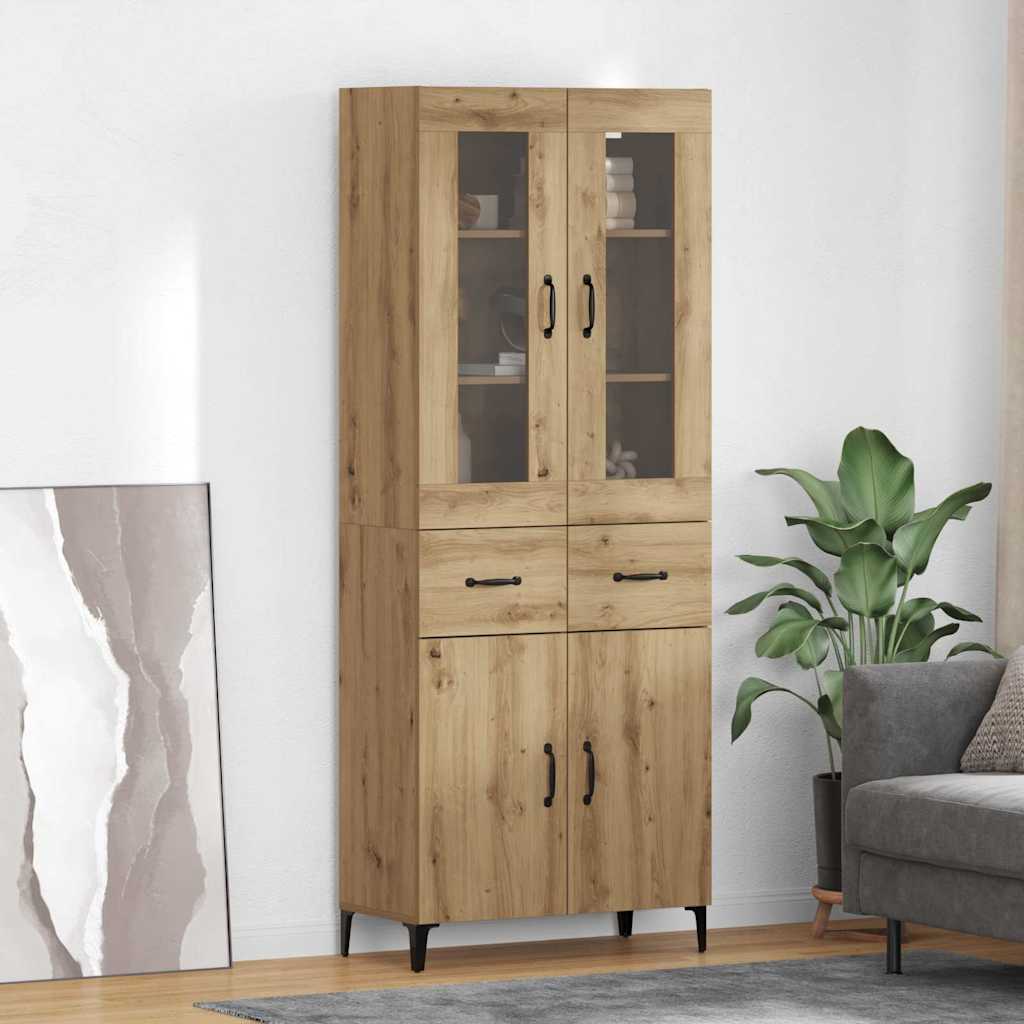 Vysoký Bufet 69,5 X 34 X 180 Cm Kompozitní Dřevo