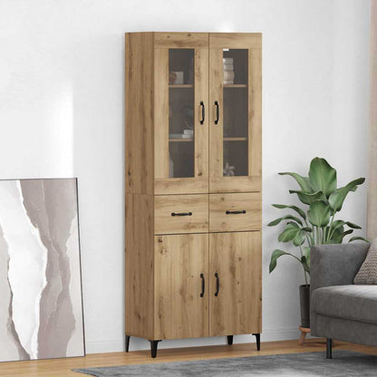 Vysoký Bufet 69,5 X 34 X 180 Cm Kompozitní Dřevo
