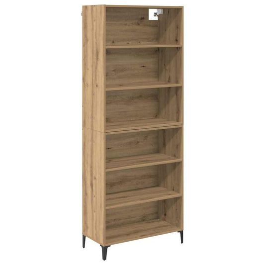 Vysoký Bufet Artisanový Dub 69,5 X 34 X 180 Cm Kompozitní Dřevo