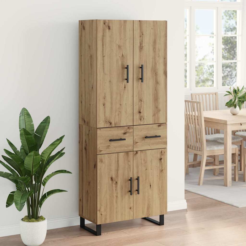Vysoký Bufet 2 Ks Artisanový Dub 69,5 X 34 X 180 Cm
