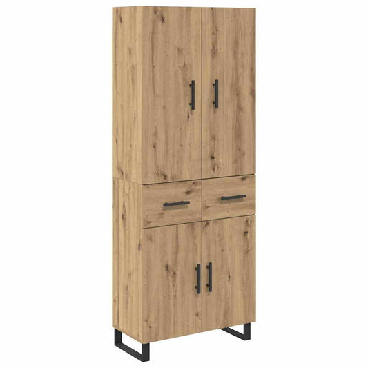 Vysoký Bufet 2 Ks Artisanový Dub 69,5 X 34 X 180 Cm