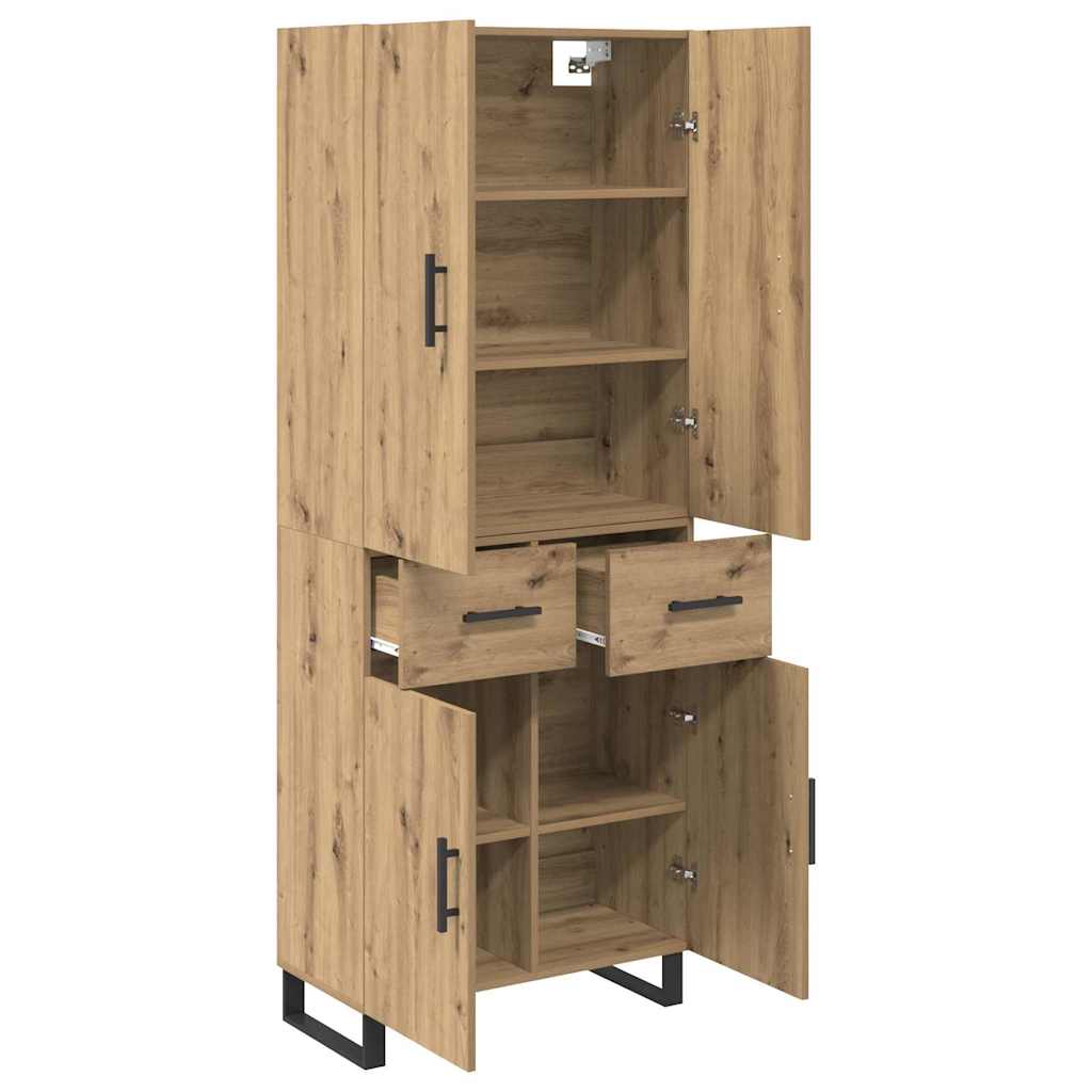 Vysoký Bufet 2 Ks Artisanový Dub 69,5 X 34 X 180 Cm