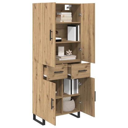 Vysoký Bufet 2 Ks Artisanový Dub 69,5 X 34 X 180 Cm