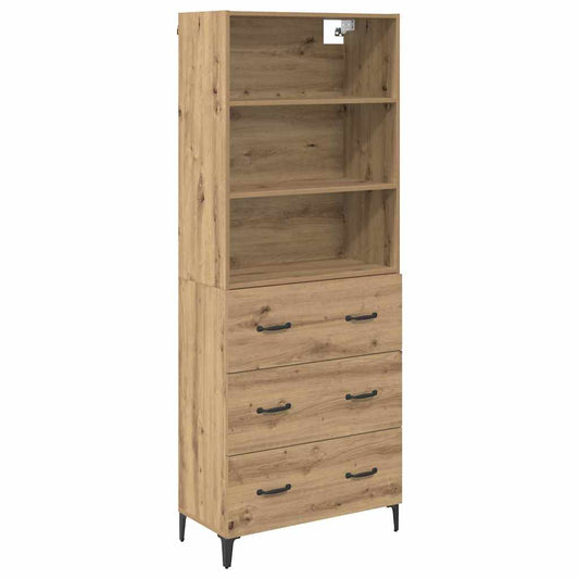 Vysoký Bufet Artisanový Dub 69,5 X 34 X 180 Cm Kompozitní Dřevo