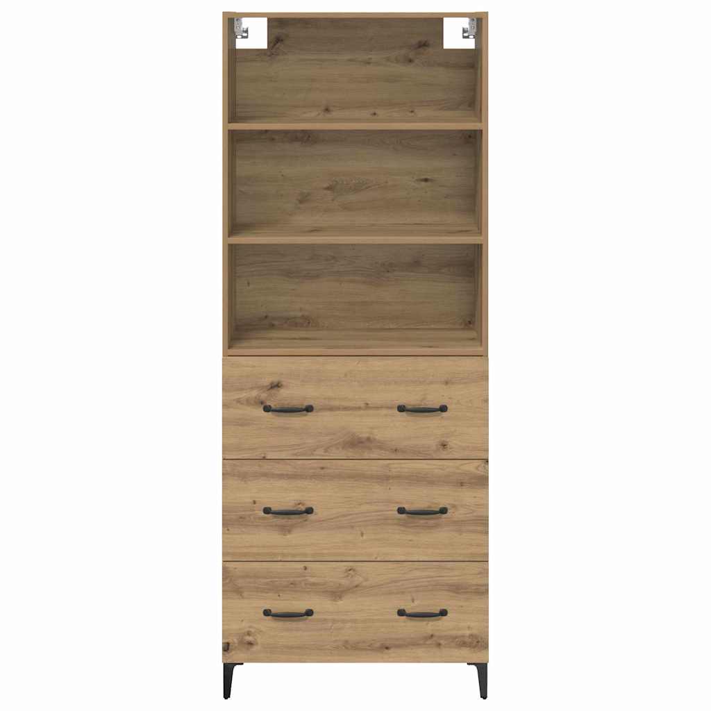 Vysoký Bufet Artisanový Dub 69,5 X 34 X 180 Cm Kompozitní Dřevo