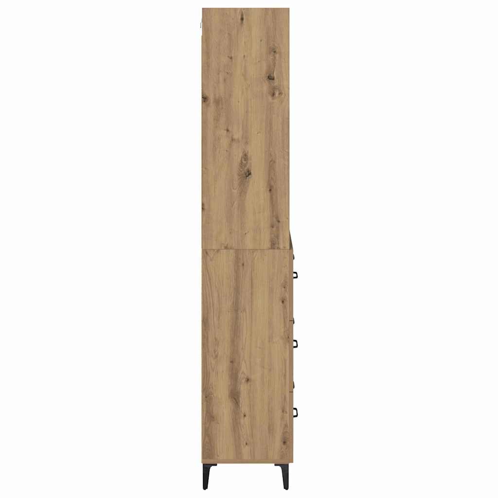 Vysoký Bufet Artisanový Dub 69,5 X 34 X 180 Cm Kompozitní Dřevo