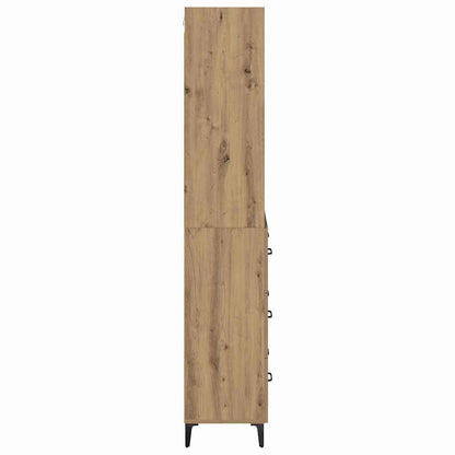Vysoký Bufet Artisanový Dub 69,5 X 34 X 180 Cm Kompozitní Dřevo