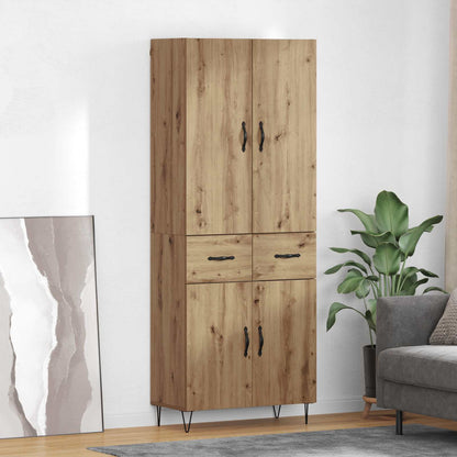Vysoký Bufet 2 Ks Artisanový Dub 69,5 X 34 X 180 Cm