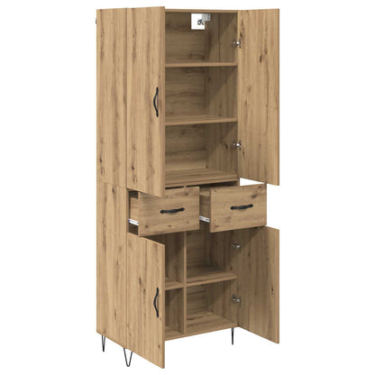 Vysoký Bufet 2 Ks Artisanový Dub 69,5 X 34 X 180 Cm