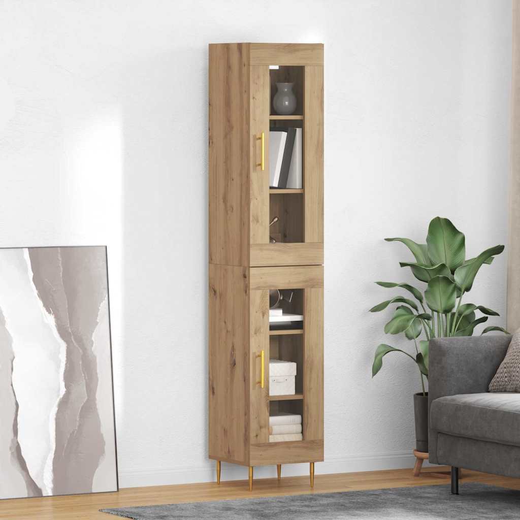 Vysoký Bufet 2 Ks Artisanový Dub 34,5 X 34 X 180 Cm