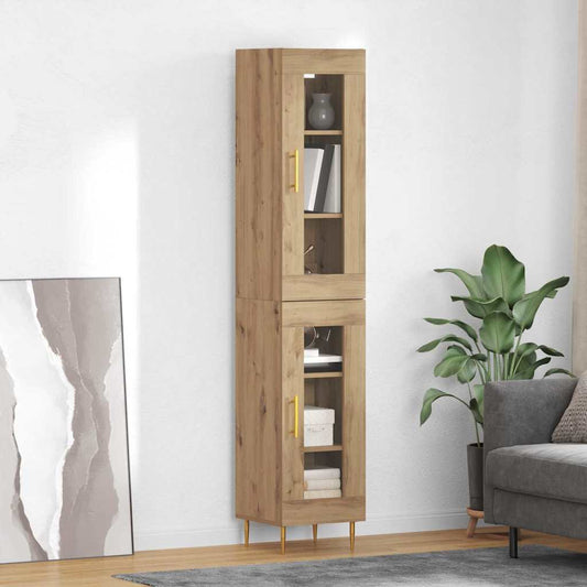 Vysoký Bufet 2 Ks Artisanový Dub 34,5 X 34 X 180 Cm