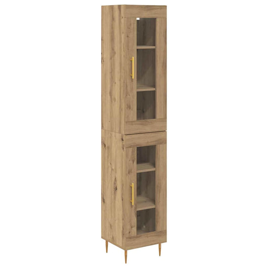 Vysoký Bufet 2 Ks Artisanový Dub 34,5 X 34 X 180 Cm