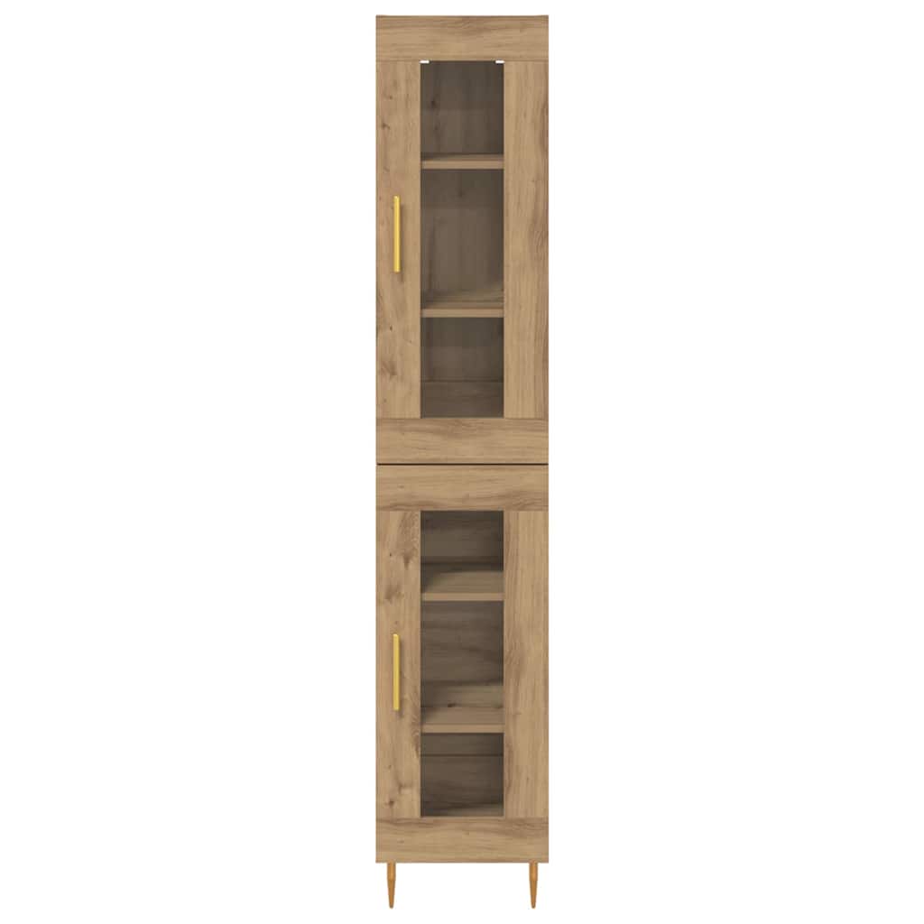 Vysoký Bufet 2 Ks Artisanový Dub 34,5 X 34 X 180 Cm