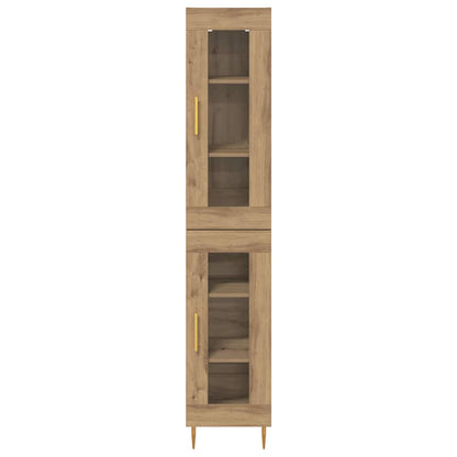 Vysoký Bufet 2 Ks Artisanový Dub 34,5 X 34 X 180 Cm